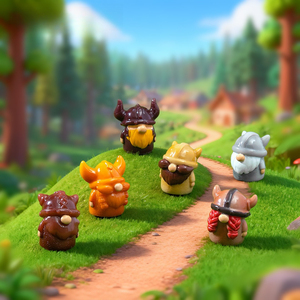 新款红胡子战士维京侏儒雕像可爱DIY装饰配件，迷你装饰品 - Product Image 1