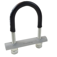 Galvanized Steel U-Bolt PE Protection Plate Rubber Covered U Bolt Fastener Heavy Duty Single Pipe Clamps Customized Size
