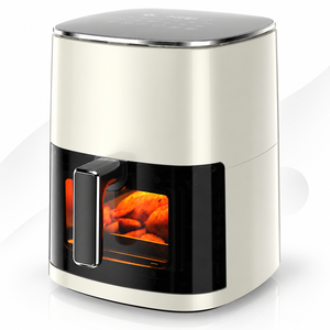 Friteuse à air électrique carrée de 6 litres avec fenêtre, contrôle numérique 12-en-1 pour rôtir, déshydrater, cuire à la vapeur, 400°F, en plastique, pour usage domestique et hôtelier - Product Image 1