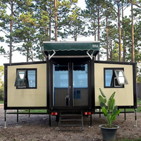 JUJIU Maison conteneur pliable et extensible avec roues Petite maison avec salle de bain et cuisine