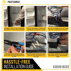 Termostato de Descongelación PartsBroz 5303918202 para Refrigeradores Frigidaire, Kenmore, Crosley y Westinghouse, Repuesto - Product Image 6