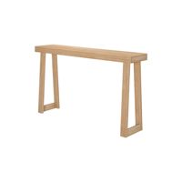 Console moderne en pin massif avec design réglable, montage facile, finition blonde, idéale pour les hôtels, les entrées étroites et les salons