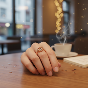 Negro CZ piedra estrella diseño lindo delicado joyería fina anillo de racimo venta al por mayor hecho a mano 925 joyería de plata esterlina - Product Image 3