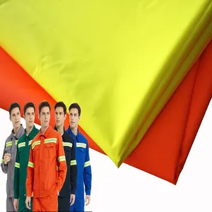 WR firemen coating fabric DTY FDY iridescent color polyester Oxford PVC Fluorescent fabric for worker wear