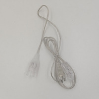 Câble gainé de fil transparent avec prise EU, interrupteur 303 et culot de lampe nu E14