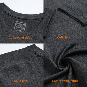 Nhà Máy Trực Tiếp Bán Buôn Giá Người Đàn Ông Tập Thể Dục Phòng Tập Thể Dục Mặc Màu Đen Tee Áo Sơ Mi Nén T Áo Sơ Mi Dài Tay Áo Quần Áo Biểu Tượng Tùy Chỉnh Mens - Product Image 6