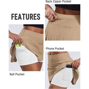 Falda Deportiva de Tenis de Cintura Alta para Mujer FOXA con Bolsillos, Secado Rápido, para Golf y Entrenamiento, Mini Falda de Spandex y Poliéster - Product Image 5