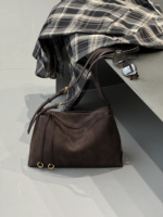 Tas Selempang Suede Model Slouchy dengan Tali Ring Berlubang, Grosir Tas Asimetris, Tas Tote untuk Kerja, Sumber Grosir