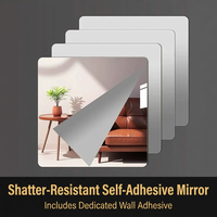 Miroir mural en acrylique sans adhésif, pleine longueur, pour salle de bain ou chambre, sur mesure