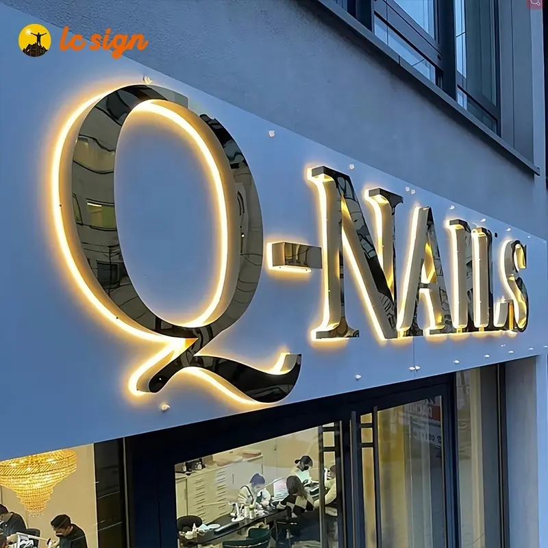 Negozio decorazione frontale 3D led illunimate Logo retroilluminato segno a LED acrilico lettere del canale segno personalizzato per negozio di fumo