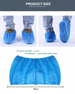 Premium Disposable Non Woven Shoe Covers With Printing PP Antiskid Boot Covers Waterproof Durable Elastic Nonskid Foot Cover