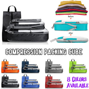 3pcs Cubes d'emballage de compression pour le stockage de voyage Organisateur Sac Set Valise Bagages Vêtements Chaussures Emballage Cube pour économiser de l'<span class=keywords><strong>espace</strong></span> - Product Image 2