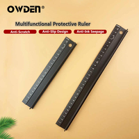 OWDEN-Règle de protection professionnelle 20cm et 30cm en alliage d'aluminium pour le bricolage, guide de découpe et de dessin personnalisé en usine, support ODM et OEM