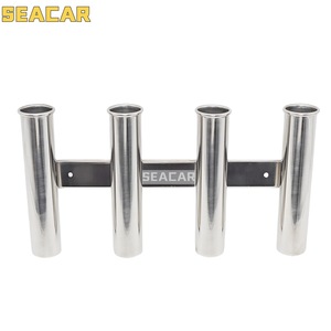 Support de canne à pêche en acier inoxydable Seacar, 4 tubes, pour cannes à pêche embarquées - Product Image 1