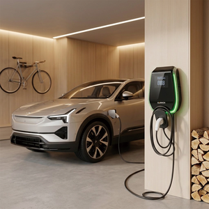 Chargeur mural AC pour véhicule électrique ES07 7KW monophasé ES22 22KW triphasé avec écran numérique en option et câble de charge Type 2 intégré - Product Image 5