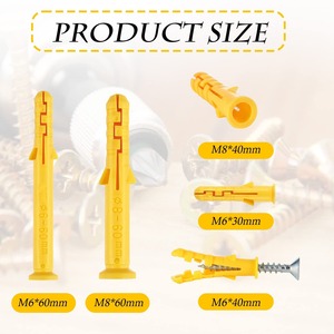 Ancrages pour cloisons sèches en plastique nervuré Ancrages pour cloisons sèches jaunes Ancrages muraux - Product Image 2