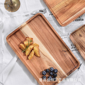 Acacia Wood Rectangular <b>Tray</b> Natural Color 30x20cm For Fruits <b>Snacks</b> Bread Cheese Home Use - Product Image 1