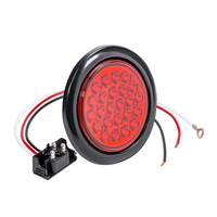 Feux arrière de remorque LED ronds super lumineux de 4 pouces à 24 LED avec œillet et prise à 3 broches, étanches, 12V, feux de freinage