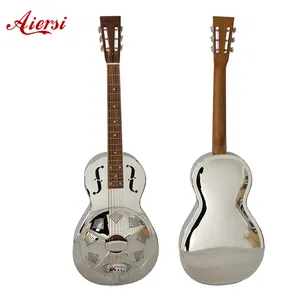 Aiersi Cina Brand Gloss krom Finish Bell kuningan biskuit Parlour Resonator gitar bluebass instrumen Resophonic