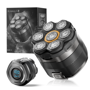 Afeitadora Eléctrica Rotativa Magnética 7D, Impermeable IPX6, Afeitado en Seco y Húmedo, Pantalla LED, Recargable, para Hombres Calvos - Product Image 1