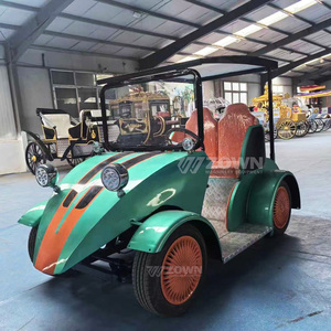 Voiture de tourisme électrique vintage ZOWN, verte et orange, 4 places, haute garde au sol - Product Image 2