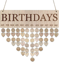 Famille tenture murale en bois famille anniversaire rappel calendrier conseil cadeaux avec bricolage personnalisable en bois anniversaire Tracker Plaque