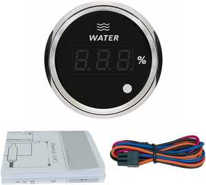 مقياس مستوى المياه العالمي الجديد لعام <span class=keywords><strong>2026</strong></span> بإطار فضي 2 بوصة/خلفية بيضاء للشاحنات والقوارب البحرية - Product Image 3