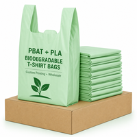 Sacs de courses réutilisables en PBAT PLA biodégradable personnalisés avec impression de logo pour les supermarchés et la vente en gros
