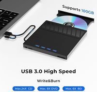 Unidad de Blu-ray Externa Directa de Fábrica, USB 3.0 Tipo-C Ultrafina 7 en 1, Grabadora BDXL de 100 GB, Lector SD TF para PC Portátil, Venta al por Mayor OEM