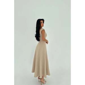 Luxurious Beige Ball Gown A-Line Dress Straps Sequined Beaded <b>Decoration</b> Empire XS XL Chic for Weddings <b>Proms</b> Birthdays Banquets - Product Image 1