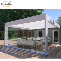 Nouveau Style extérieur étanche pavillon Gazebos couleur blanche aluminium motorisé persienne toit bioclimatique Pergola