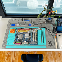 Tapis antistatique en silicone personnalisé pour tables, résistant à la chaleur, pour le soudage, la réparation de téléphones portables et d'ordinateurs