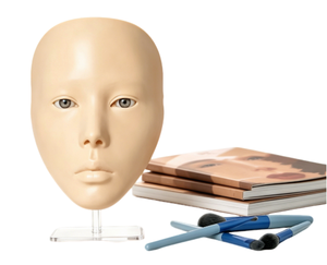 Planche d'entraînement en silicone pour maquillage complet du visage, modèle de pratique pour maquillage permanent et cils, pour la formation en cosmétologie - Product Image 1