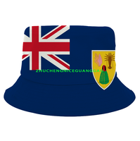 Chapeau de pêcheur avec drapeau des îles Turcs et Caïcos pour femmes et hommes, chapeau de pêcheur patriotique, casquette de soleil d'été pour voyage, plage, pêche