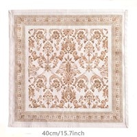 Serviette carrée en coton et lin personnalisable avec impression numérique, 40x40cm, motif floral bohème, réutilisable, pour mariage, fête, décoration de table