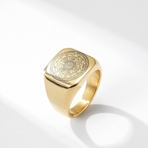 Bague tendance pour homme, étoile <span class=keywords><strong>de</strong></span> David, sept archanges, talisman <span class=keywords><strong>de</strong></span> <span class=keywords><strong>protection</strong></span>, <span class=keywords><strong>sceau</strong></span> <span class=keywords><strong>de</strong></span> <span class=keywords><strong>Salomon</strong></span>, acier inoxydable 18 carats, pour cadeau <span class=keywords><strong>de</strong></span> mariage - Product Image 5