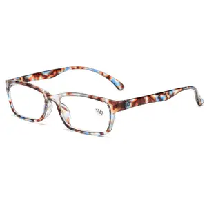 安い女性カラフルな小さな老眼鏡プラスチック製の正方形のフレームは眼鏡9888を拡大します