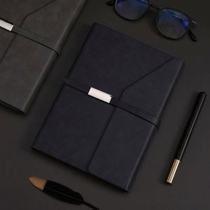 Promotional A5 Elegant Faux Leather Tri-Fold <b>Notebook</b> <b>Set</b> High-End Business Journal with Custom Logo Printing Available - Product Image 6
