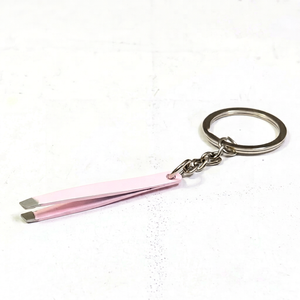 Ensemble de pinces à cils et sourcils en acier inoxydable de haute qualité, avec poignée confortable, pointues et biseautées, pour la beauté des cils, format porte-clés - Product Image 1