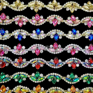 <span class=keywords><strong>F122</strong></span> Venta directa de fábrica Rhinestone Trim y Crystal Chain Dress Roll para la fabricación de joyas - Product Image 1