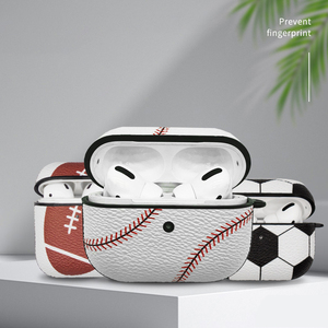 Étui en cuir pour <span class=keywords><strong>Airpods</strong></span> 1/<span class=keywords><strong>2</strong></span>/3/4, protection pour <span class=keywords><strong>Airpods</strong></span> Pro 3 <span class=keywords><strong>2</strong></span>, housse pour casque sans fil, sac pour football, basketball, rugby, baseball - Product Image 1