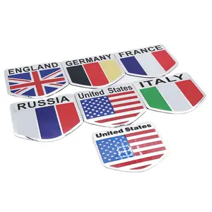 Vele Natie Vlag Metalen Auto Stickers Op Voorraad Goedkope Prijs Aluminium Embleem Natie Vlag Metalen Auto Stickers Aluminium Embleem