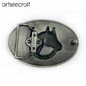 Plaque en alliage de zinc directe d'usine tête de cheval Style occidental boucle de ceinture moulée sous pression conception de série animale - Product Image 4