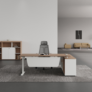 Minimalist Solid Wood Office Furniture Executive L Shaped Office Workstation Desk Executive Manager <b>Table</b> - Product Image 2