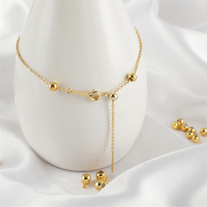 Crimp Beads 18K chapado en oro Circular de silicona cuentas ajustables separadas <span class=keywords><strong>act</strong></span>úa como fijador para la fabricación de joyas - Product Image 3
