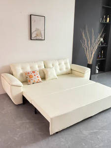 Italian Modern Living Room <strong>Sofa</strong> <strong>Bed</strong> Light Luxury <strong>Brown</strong> Leather <strong>Sofa</strong> <strong>Bed</strong> Home Furniture Three Seater <strong>Sofa</strong> <strong>Bed</strong> - Product Image 2