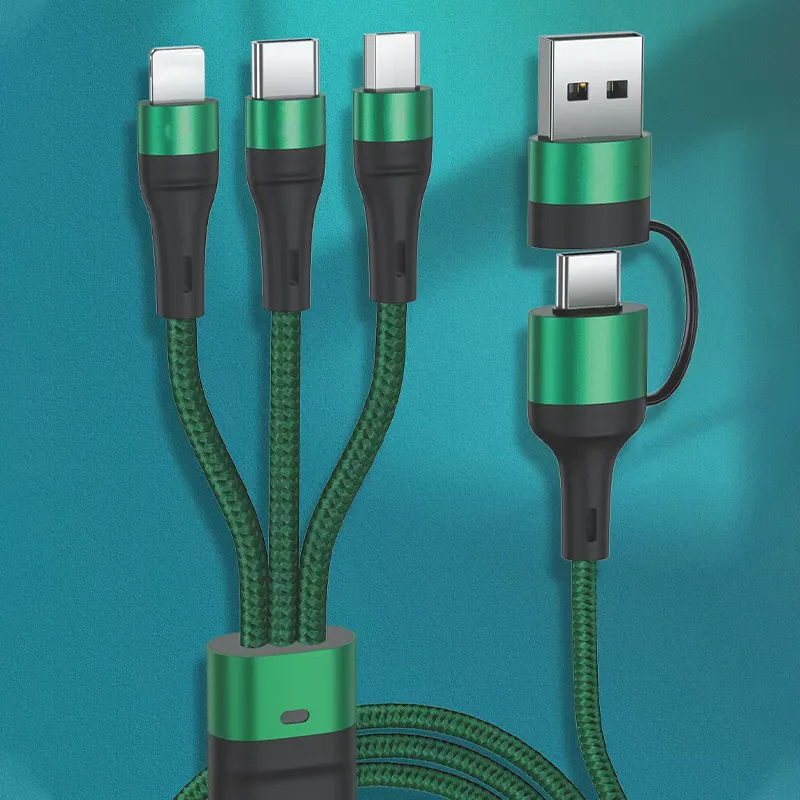 5 in 1 type C fast charger cable 66w 5A Quick multi-interface charging cable for iphone Samsung QC3.0 mobile phone accessories