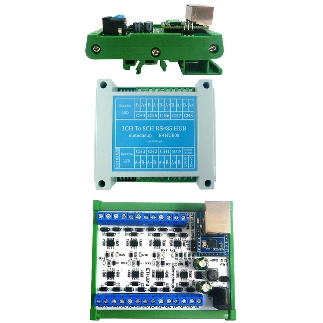 Ethernet Network Modbus Industrial Gateway Serial Server RJ45 to RS485 HUB Converter UDP TCP Modbus TCP RTU MQTT HTTP PLC