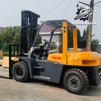 Performa Stabil TCM FD70 7 Ton Diesel 4WD Forklift Tiang Dua Tingkat Lebar Garpu 150mm Panjang Garpu 1220mm Material Industri