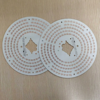 Circuit imprimé LED circulaire personnalisé en aluminium, épaisseur de la plaque de 1,2 mm, feuille de cuivre de 35 μm, personnalisation des fichiers Gerber disponible